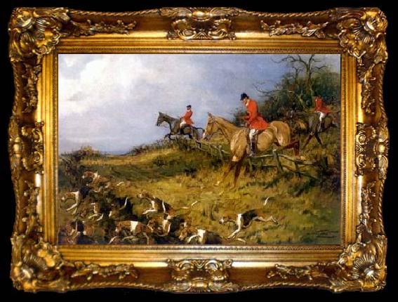 framed  unknow artist Classical hunting fox, Equestrian and Beautiful Horses, 230., ta009-2